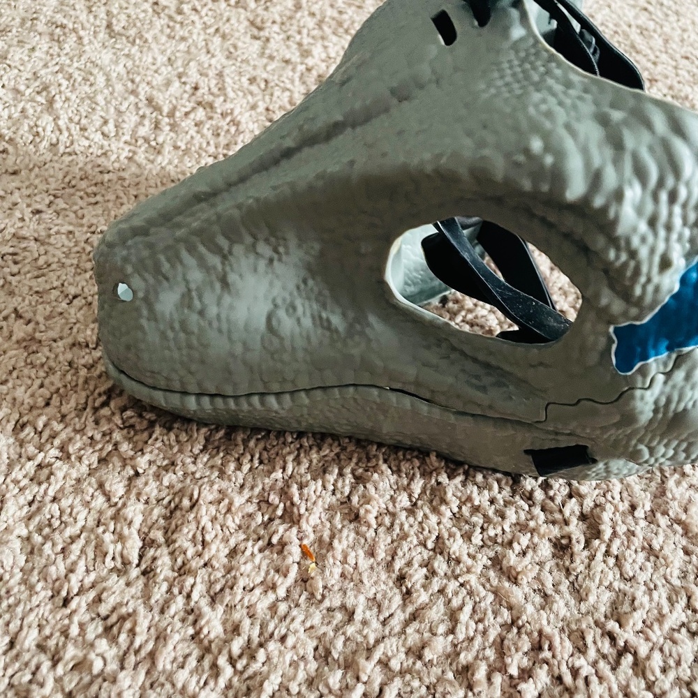 Jurassic Park Velociraptor Gray and Blue Mask